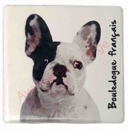 Magnet Bouledogue français blanc et noir